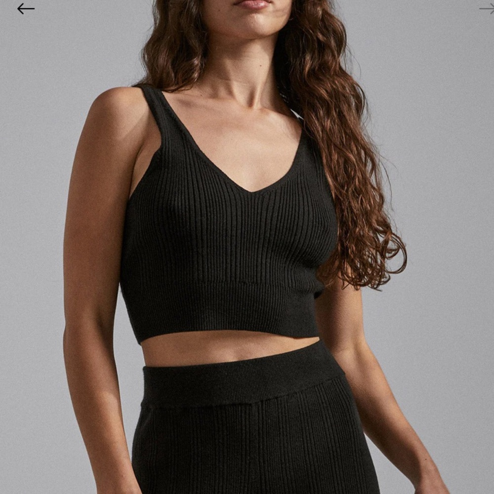 Lunya Cozy Cotton Silk Variegated Rib Crop Tank